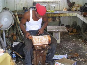 Making souvenirs in Freemont, Bahamas
