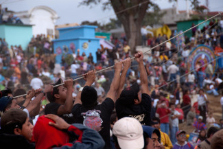 launch Kite Team Attempts to Launch a Kite in Santiago Sacatepeques
