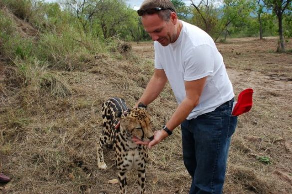 With a "good kitty" in South Africa