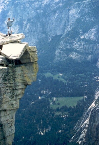 Trevor enjoying a lightning-free time on top of Half Dome. Trevor enjoying a lightning-free time on top of Half Dome.