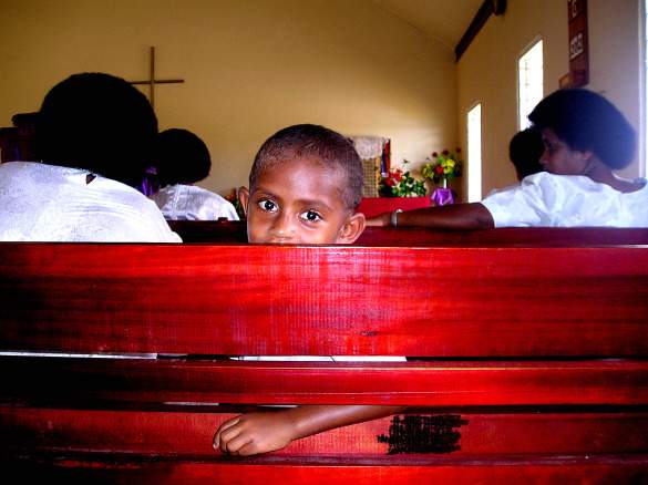 stevebram4 Girl in a church in Fiji