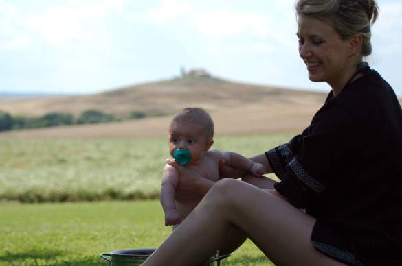 Jack&EminTuscany Joey's wife Emily and their son Jack in Tuscany
