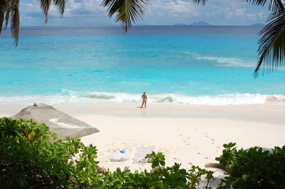 fregateisland Enjoying an empty beach on Frégate Island in the Seychelles