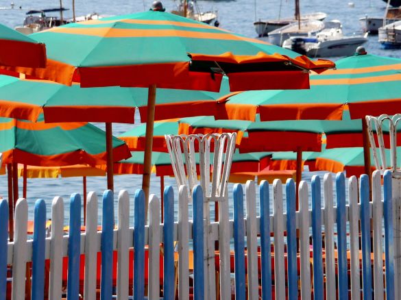 Beach umbrellas at the Amalfi Coast