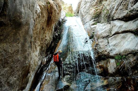 water rappelling