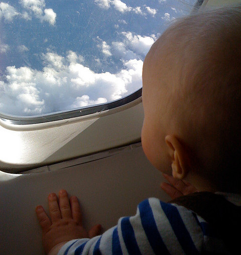 baby on airplane