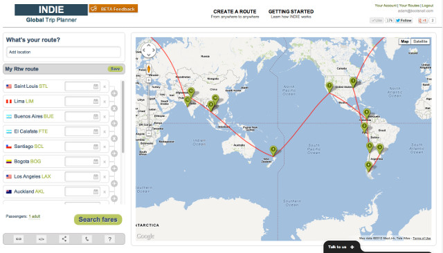 Indie Map with Route