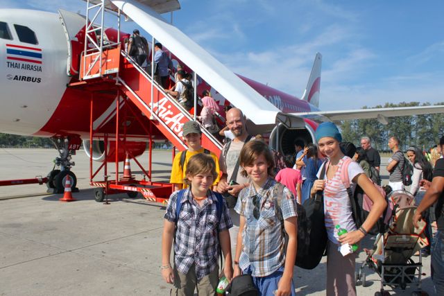 Boarding a plane